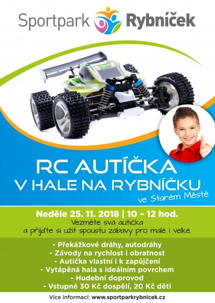 RC autíčka v hale na Rybníčku